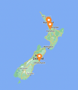 Map of New Zealand Commercial Fitout Franchise Partner Locations